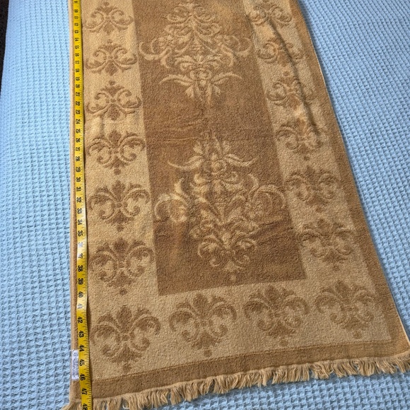 Vintage Fieldcrest Bath Towel 49x26 Harvest Gold Tan Fringe Imperial Collection - Picture 4 of 6